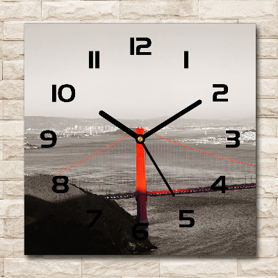 Square wall clock San Francisco bridge