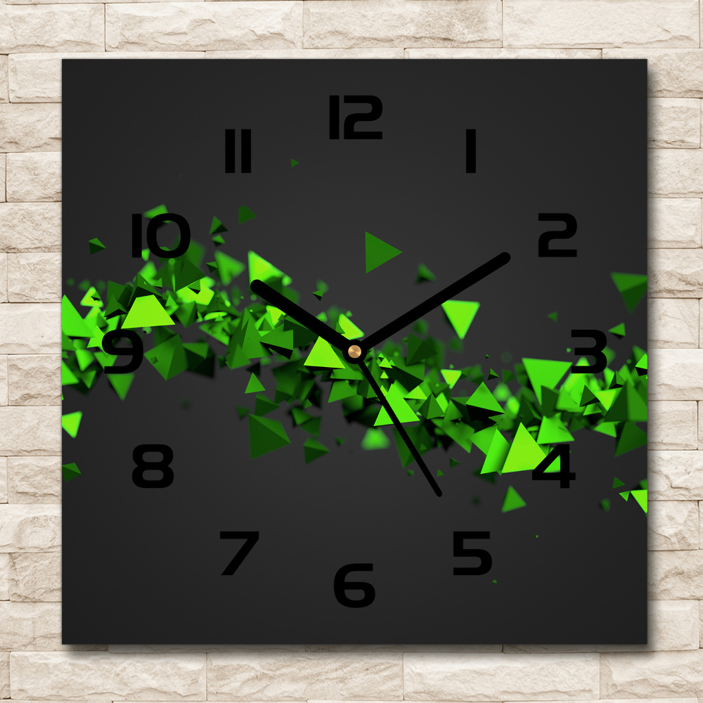 Square wall clock Geometric wave