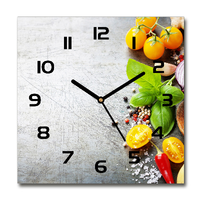 Square wall clock Vegetables