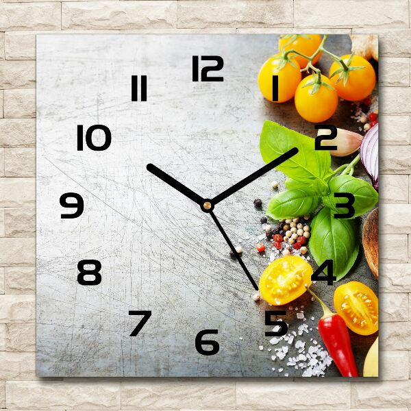 Square wall clock Vegetables