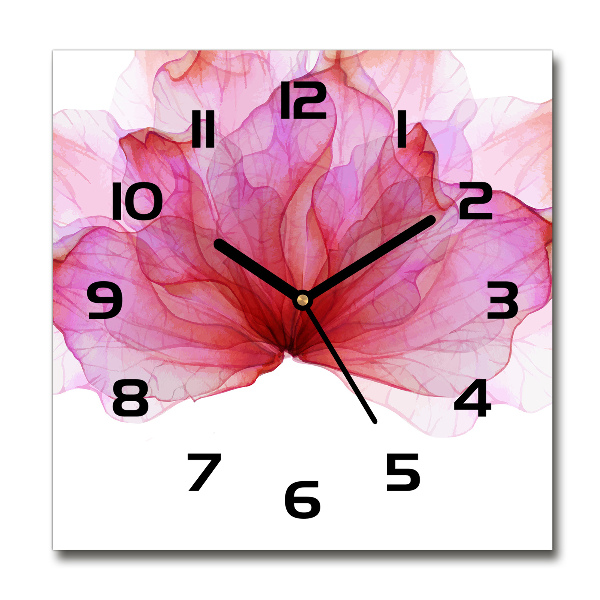 Square wall clock Pink flower