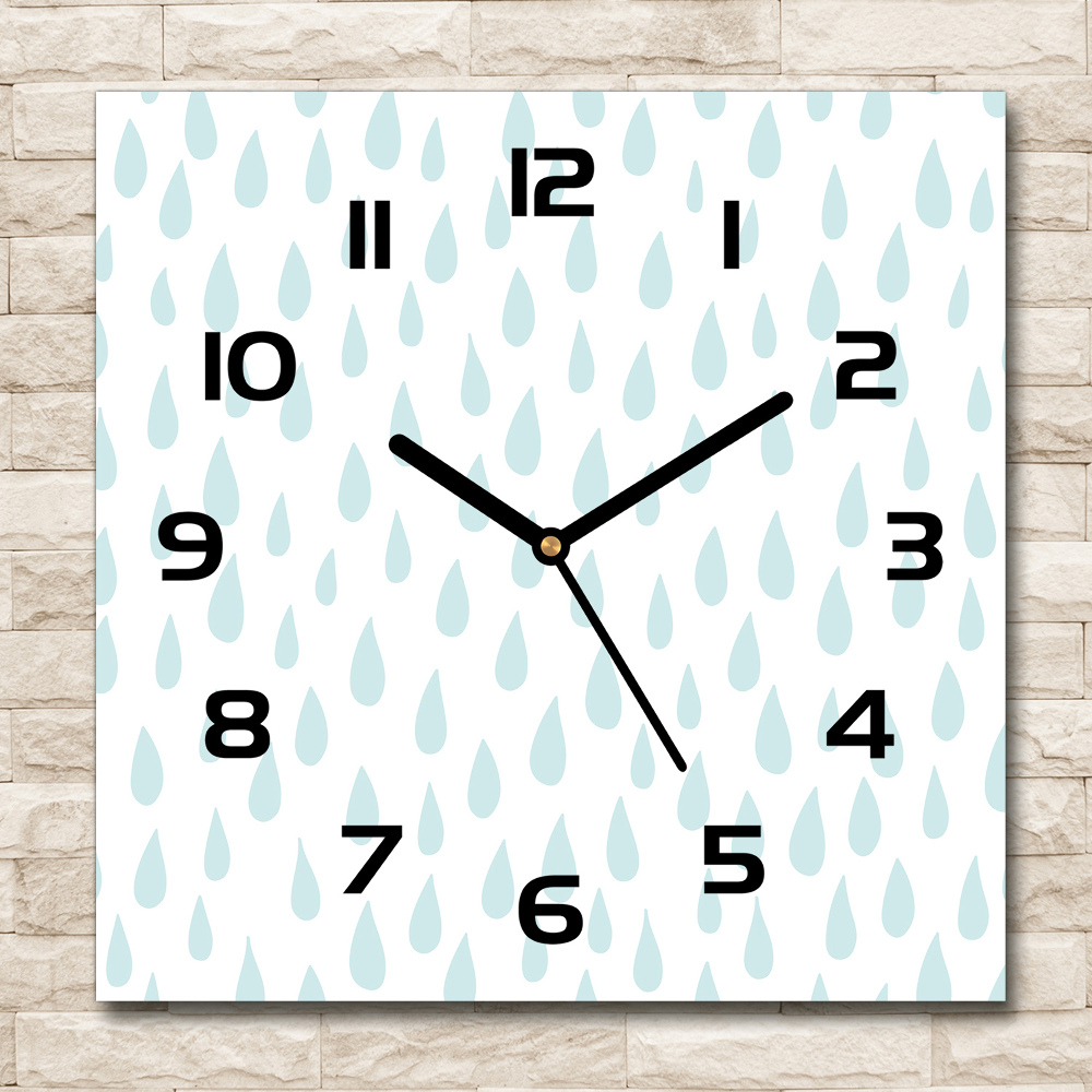 Square wall clock Droplets