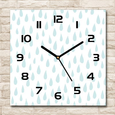 Square wall clock Droplets