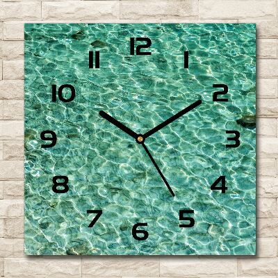 Square wall clock Transparent water