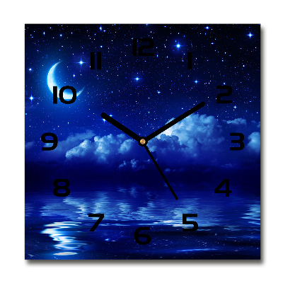 Square wall clock Sky at night