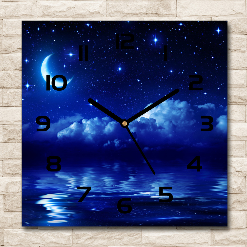 Square wall clock Sky at night