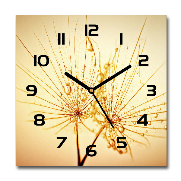 Square wall clock Dandelion seeds