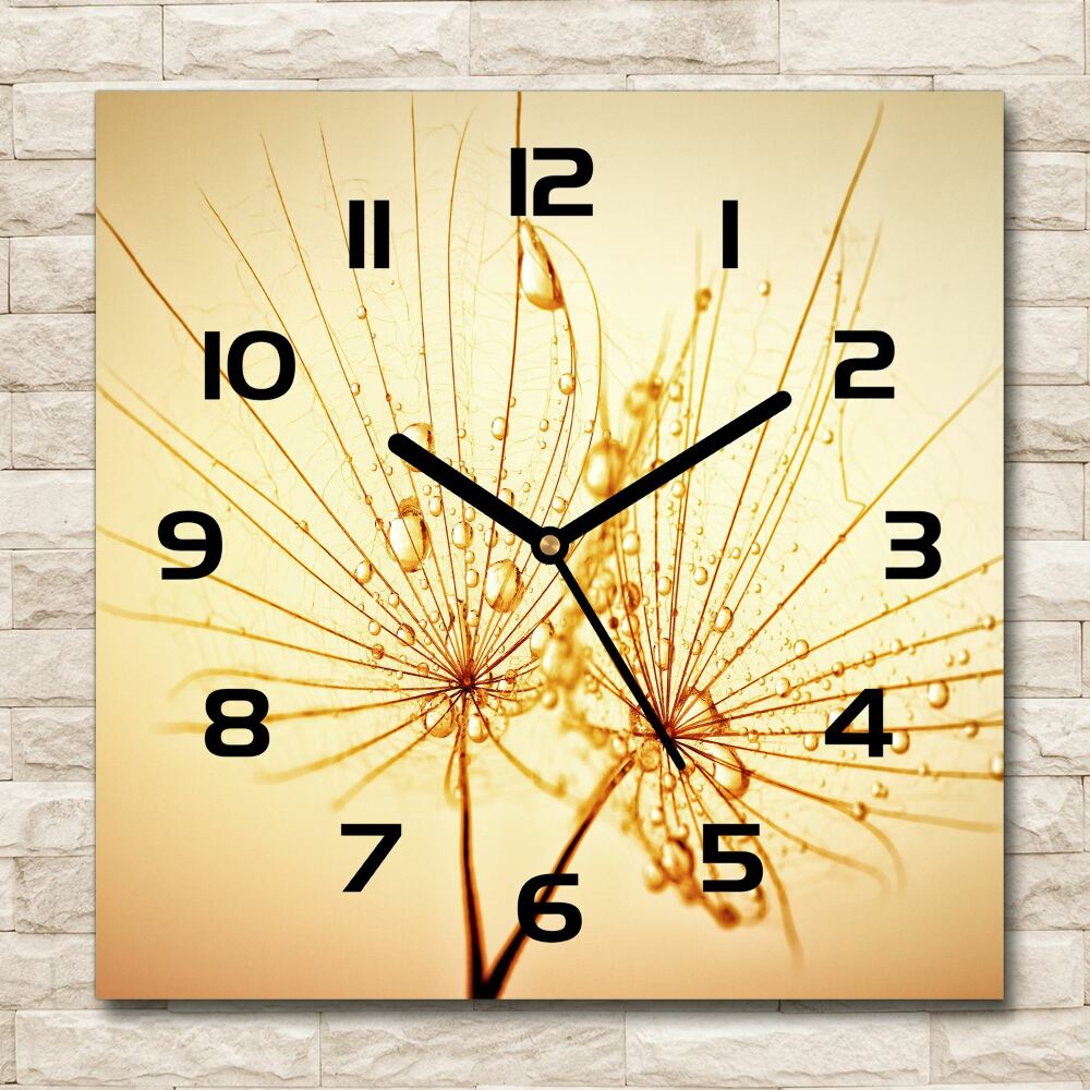 Square wall clock Dandelion seeds