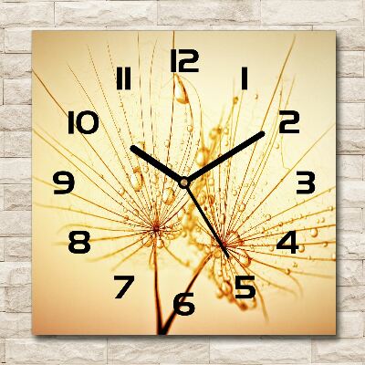 Square wall clock Dandelion seeds