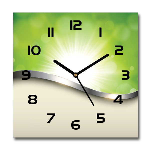 Square wall clock Green abstraction