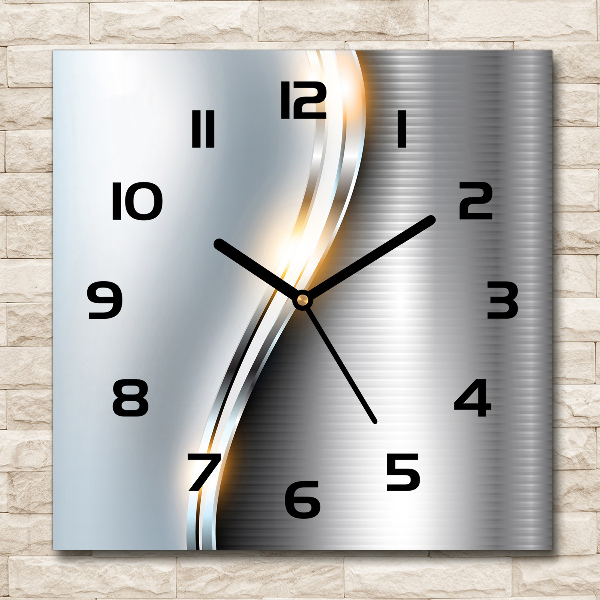 Square glass clock Metal abstraction