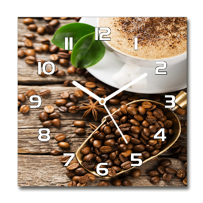 Square glass clock Coffee