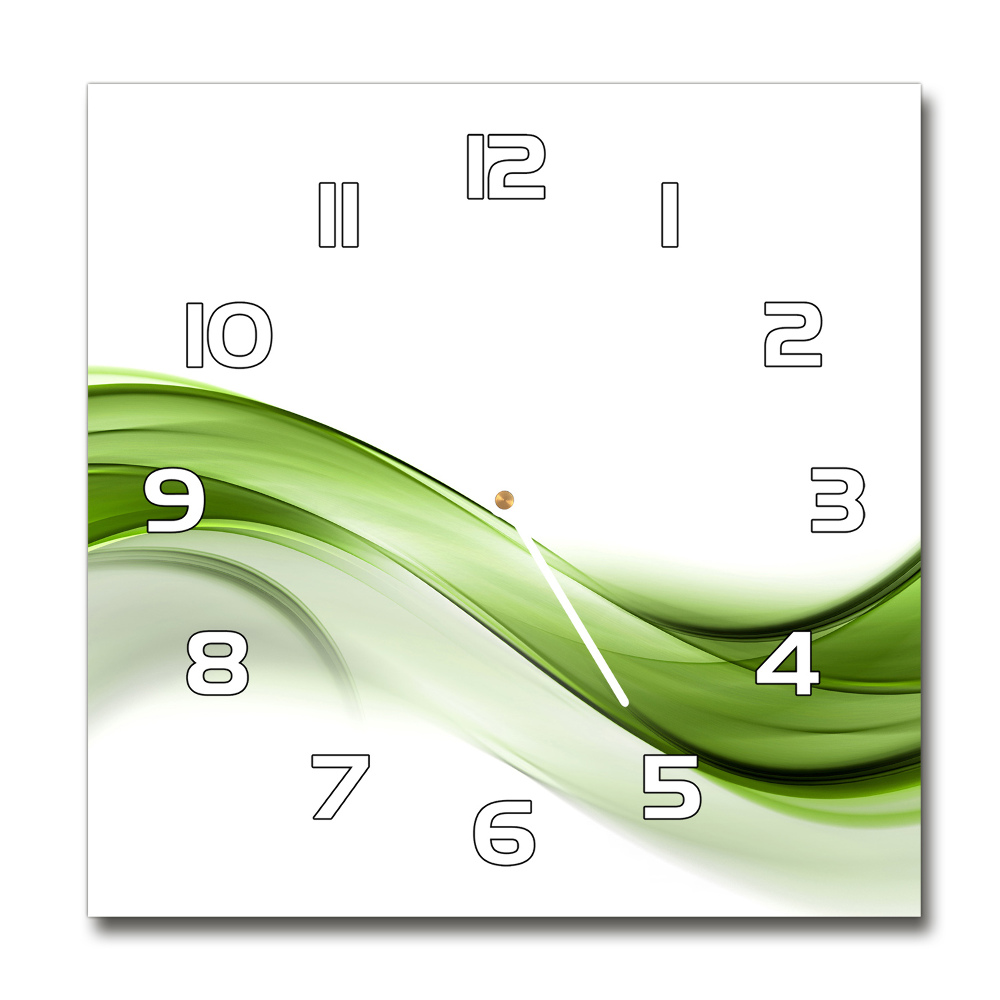 Square wall clock Green wave