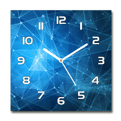 Square kitchen clock Blue lines