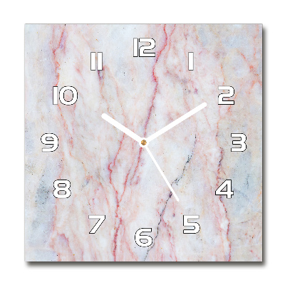 Square glass clock Marble