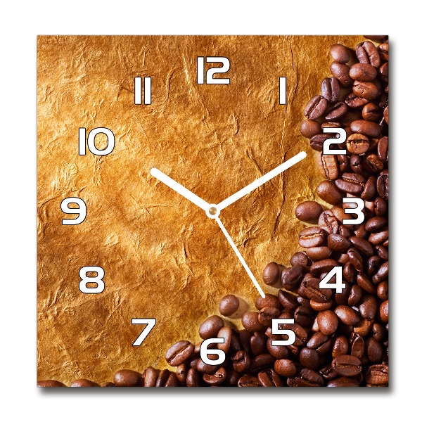 Square kitchen clock Coffee beans