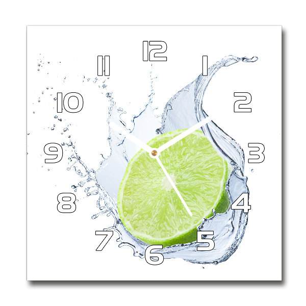 Square kitchen clock Lime