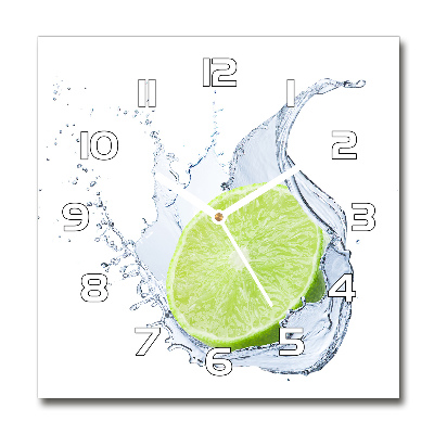 Square kitchen clock Lime