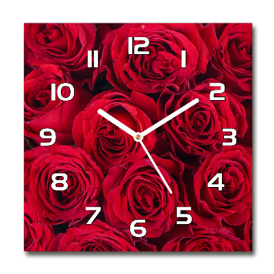 Square wall clock Roses