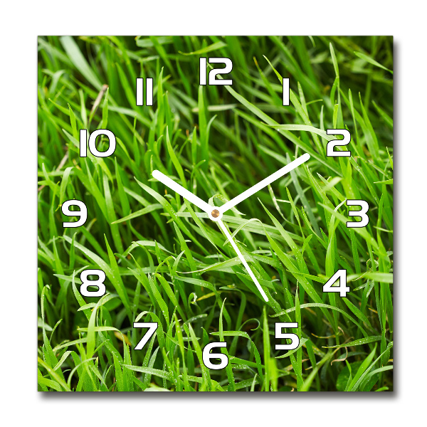 Square kitchen clock Grass