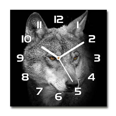 Square wall clock Wolf