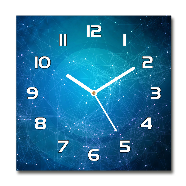 Square glass wall clock Constellation