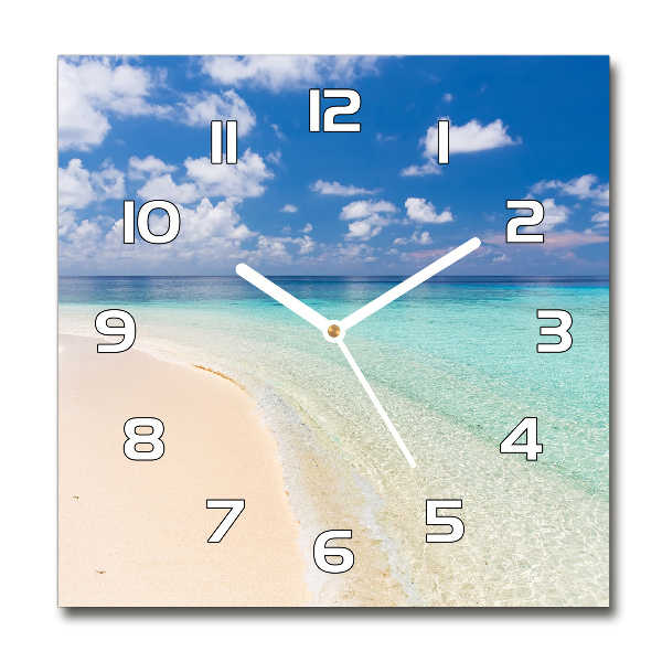 Square kitchen clock Beach in the Maldives