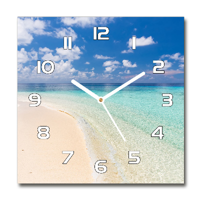 Square kitchen clock Beach in the Maldives