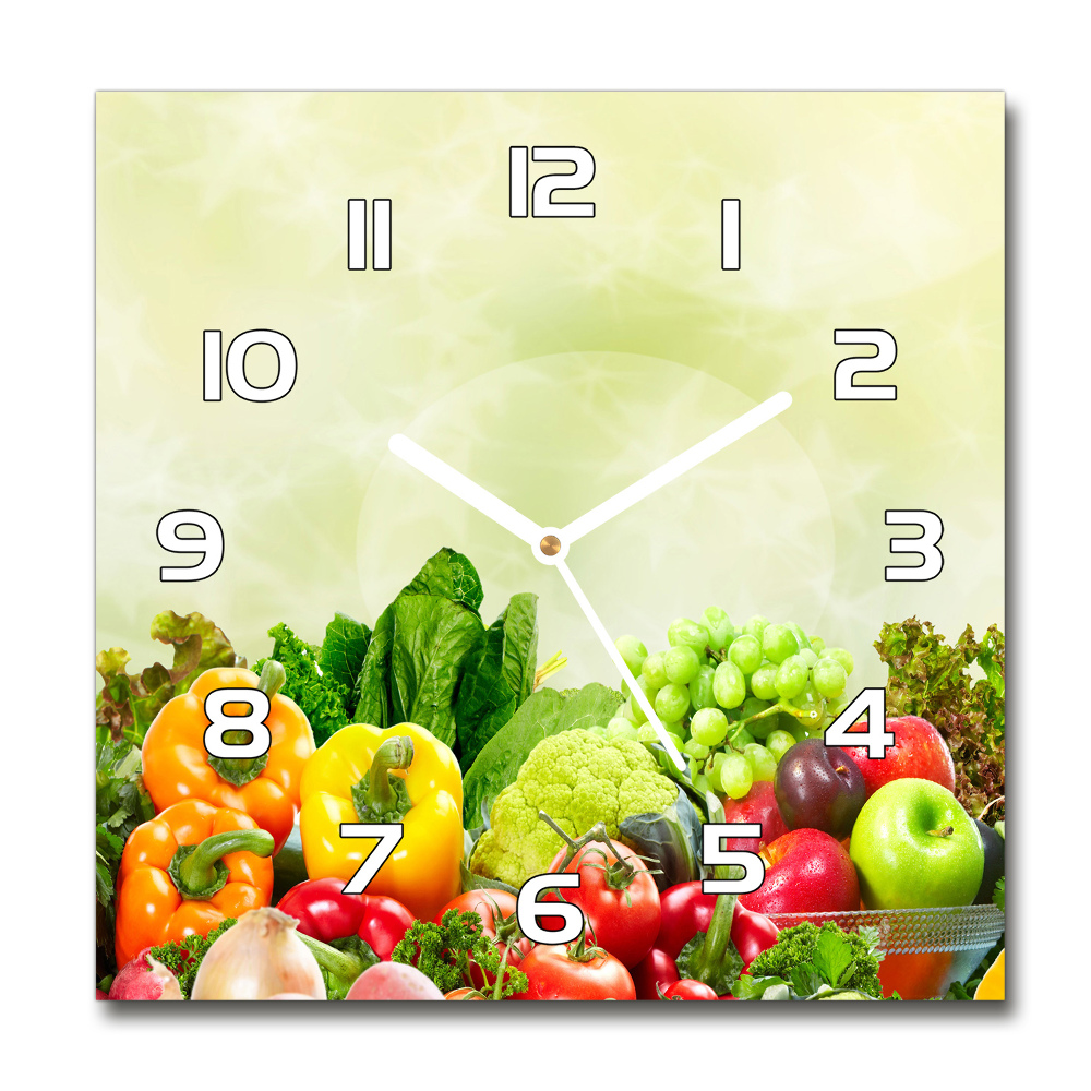 Square kitchen clock Vegetables