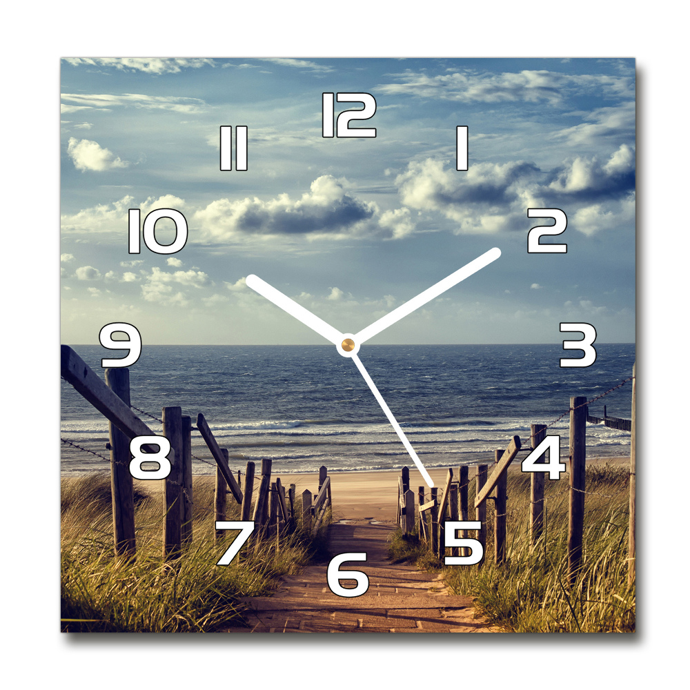 Square kitchen clock Path to the beach