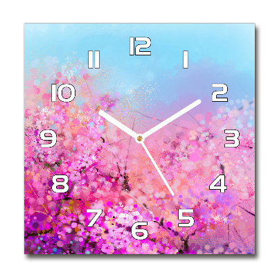 Square wall clock Cherry blossoms