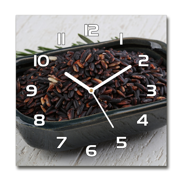 Square wall clock Wild rice in a bowl