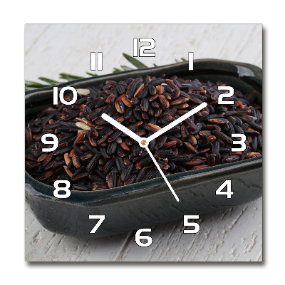 Square wall clock Wild rice in a bowl