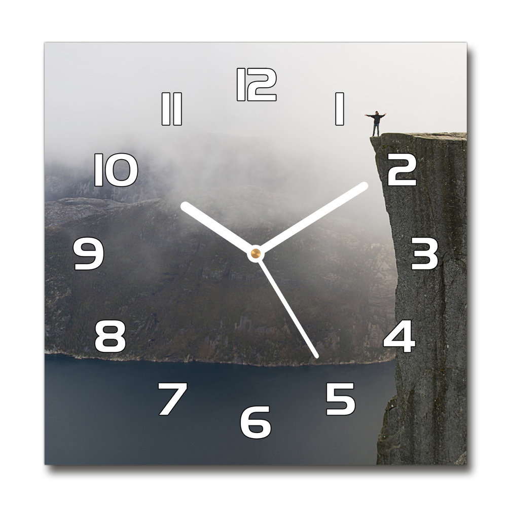 Square wall clock Norwegian cliff