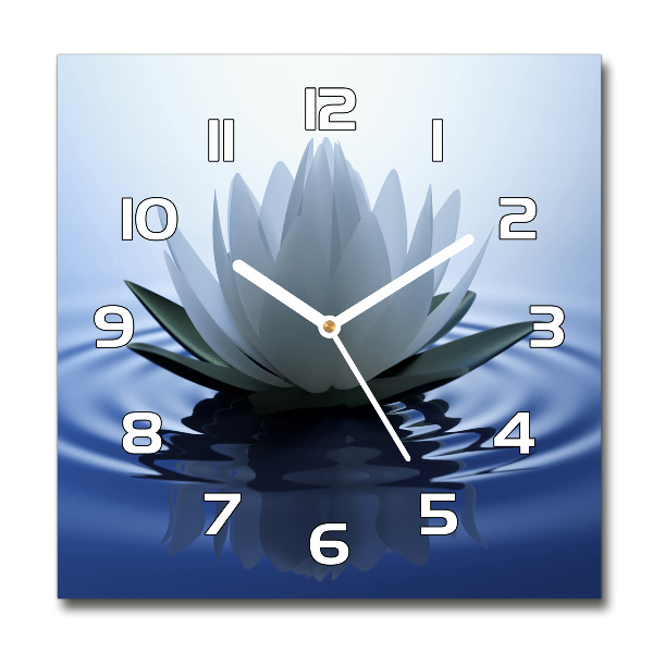 Square wall clock water lily