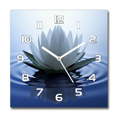 Square wall clock water lily