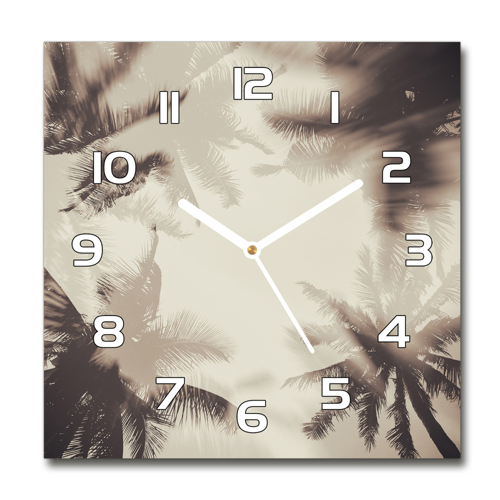 Square wall clock Palm trees