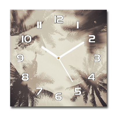 Square wall clock Palm trees