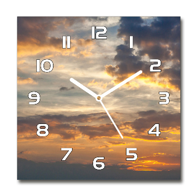 Square wall clock Sunset