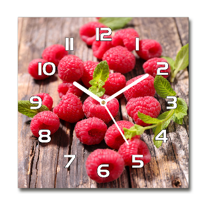 Square wall clock Raspberries