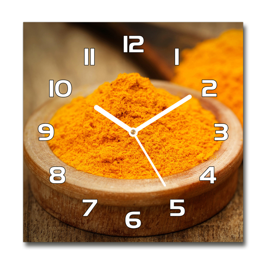 Square wall clock Turmeric seasoning