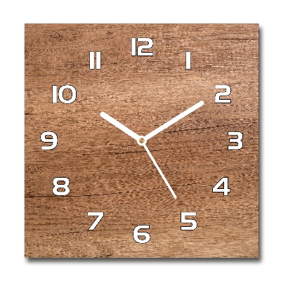 Square wall clock Wooden background