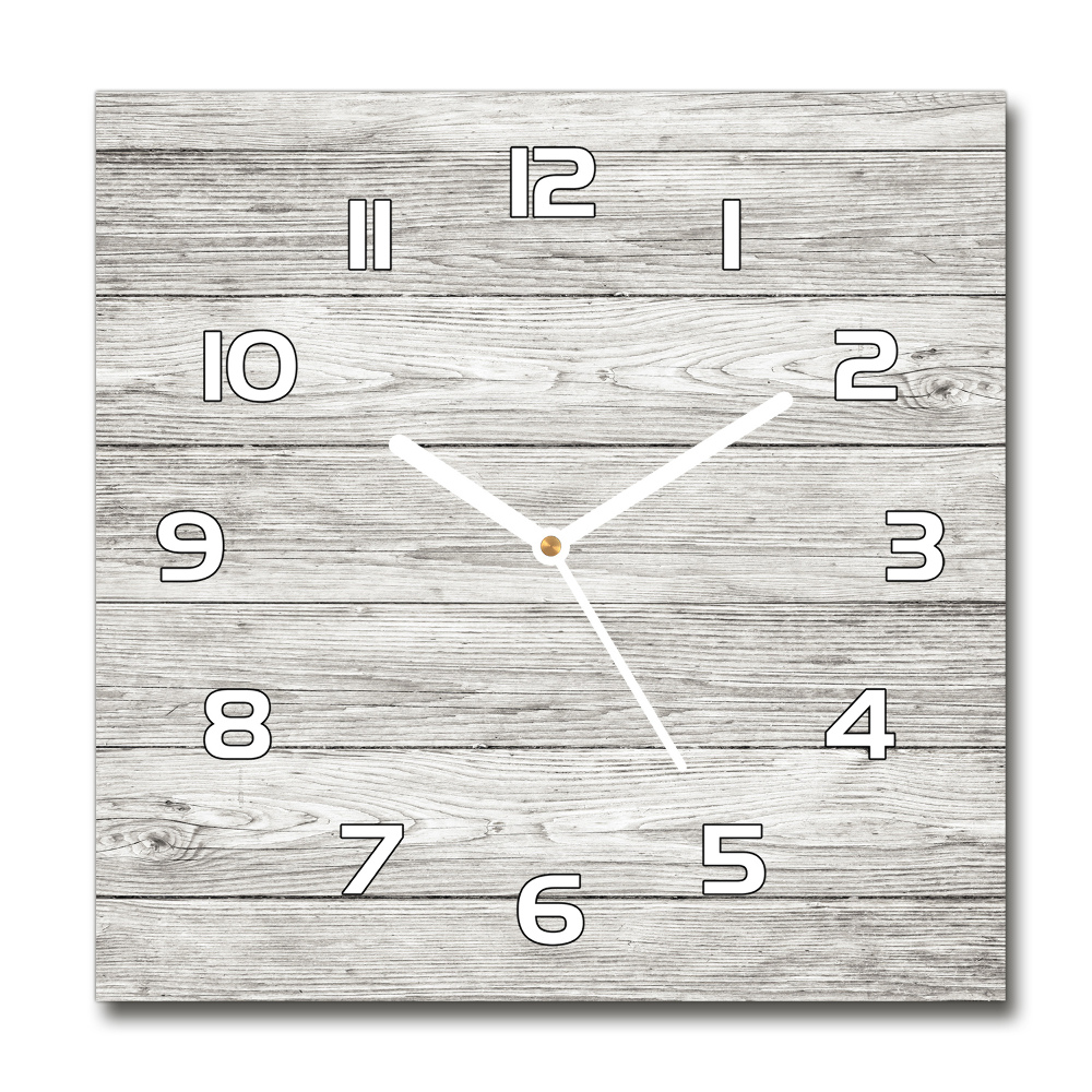 Square wall clock Wooden background