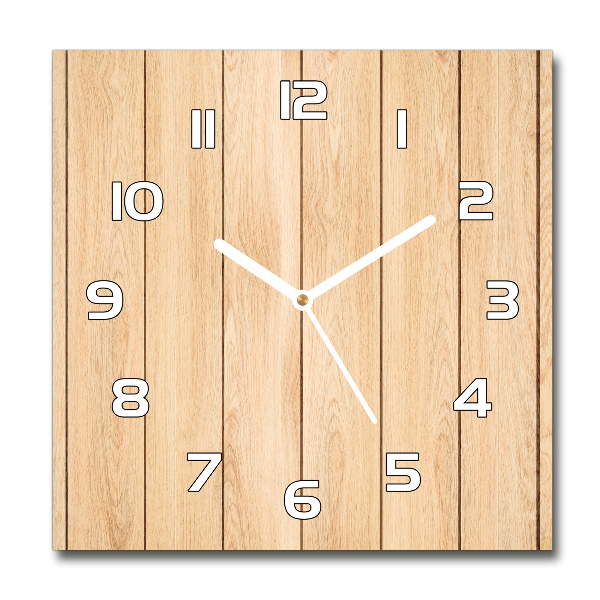 Square wall clock Wooden background