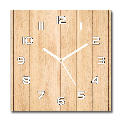 Square wall clock Wooden background