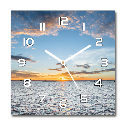 Square wall clock Twilight by the sea