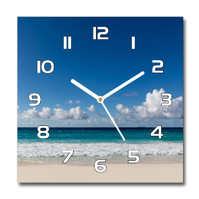 Square kitchen clock Seychelles beach