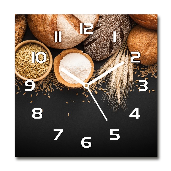 Square wall clock Bread and wheat