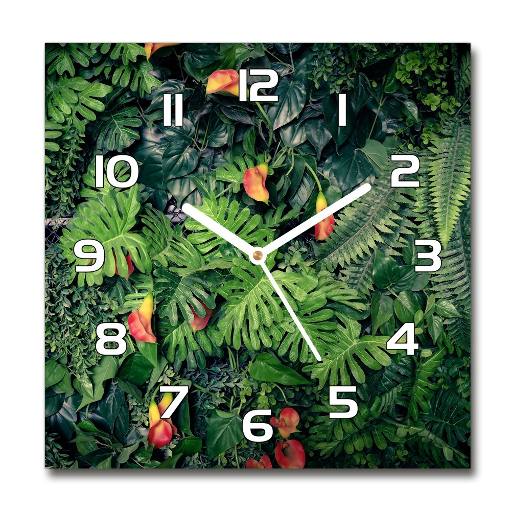 Square wall clock Exotic jungle