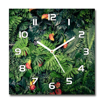 Square wall clock Exotic jungle